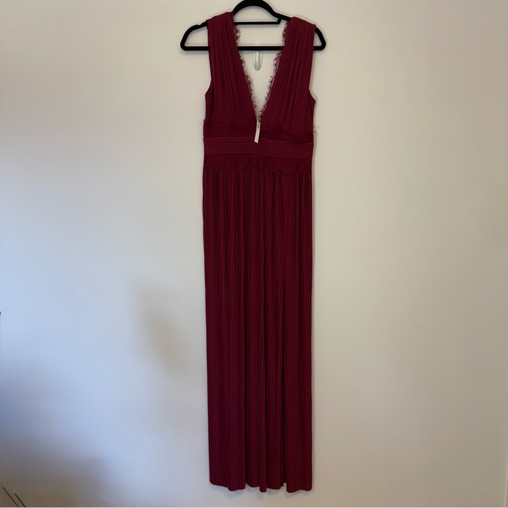 ASOS Burgundy Sleeveless Special Occasions Maxi Dress with Splits Size 8 - Picture 4 of 11